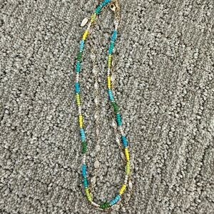 2 Serefina - Anthropologie Beaded Necklace and clear stone Necklace